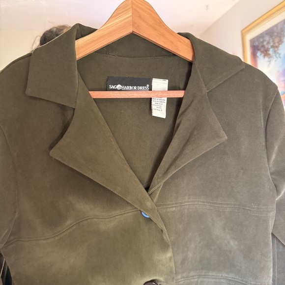 Vintage Sag Harbor Green Faux Suede Jacket - Picture 3 of 13